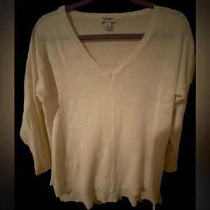 Sweater V Neck -Cream Excellent Condition Large by Old Navy